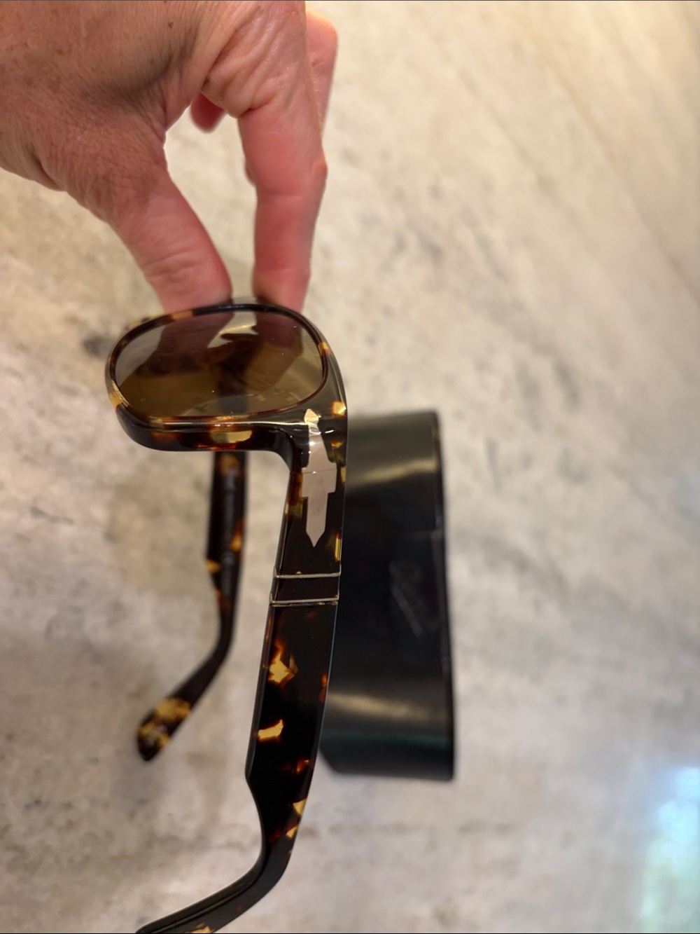 Persol Tortoiseshell Frame Sunglasses with Brown Lenses